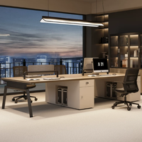Nouvelle Poste de Travail Modulaire Ajustable Moderne pour Bureau, Bureau en Bois Durable Personnalisé avec Cloisons Extensibles et Tiroirs de Rangement, Usage Commercial