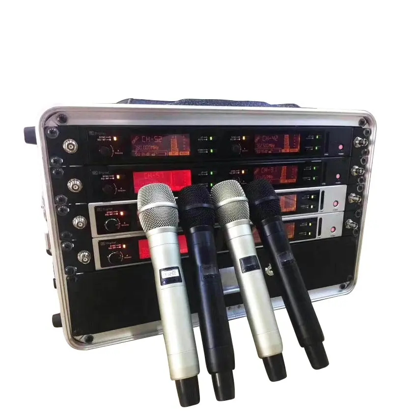 400M FM Dual channel Transmitter UHF wireless microphone 780-820MHZ mic