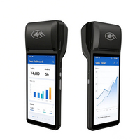 Terminal de point de vente mobile Android 13.0 portable avec écran LCD 5,5 pouces, imprimante thermique de reçus 58 mm, lecteur NFC, scanner de codes QR, Bluetooth