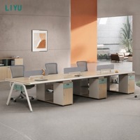 Poste de travail moderne pour 2 personnes avec écran de confidentialité, design extensible et piédestal mobile pour bureau d'équipe