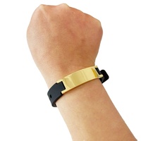 Pulsera de Acero Inoxidable Personalizada para Hombre y Mujer con Cinta de Silicona, Ecológica, Saludable, 4 en 1, Pulsera Energética