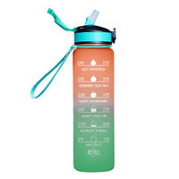 Bouteilles d'eau en plastique avec marqueur de temps pour salle de sport Tritan givré fantaisie à boire sans BPA
