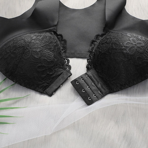Soutien-gorge à boucle frontale avec bonnets fixes, liftant et offrant un excellent maintien, style gilet en dentelle pour femme - Product Image 4