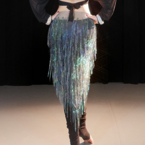 Multistrato Hotfix con strass in vita e sciarpa alla moda Sexy per spettacoli di danza da Club Plus Size - Product Image 4