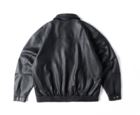 Veste d'hiver réversible imperméable en cuir et denim pour homme SEED CLUB, col carré zippé, style streetwear, coupe ample, éco-responsable, ODM