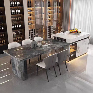 Table à manger de luxe Stone Island, design multifonctionnel, cuisines ouvertes, usage domestique, comptoir de <span class=keywords><strong>bar</strong></span> de luxe léger, <span class=keywords><strong>cuisine</strong></span> occidentale - Product Image 3