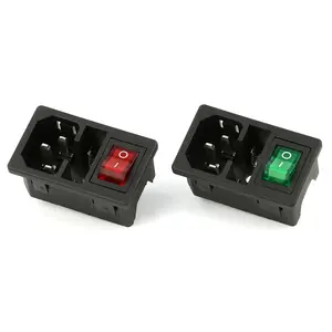 AC-019 C14 Ac-Einlass-Netz stecker Sockel 7 Pins Led Wipp schalter AC-Steckdose Pcb