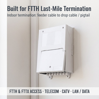 Boîtier de terminaison fibre optique FTTH 8 ports mural en ABS, boîte de distribution, rangement de raccordements, adaptateur SC, répartiteur PLC, réseau FTTX CATV