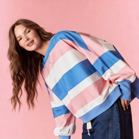 Sweat-shirt décontracté LGBTQ+ Pride, drapeau de la fierté trans, rayé, surdimensionné