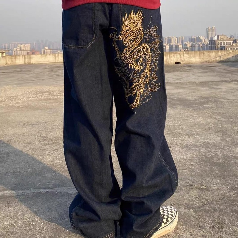mens jeans with dragon design