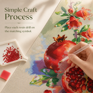 KS Craft <strong>Ruby</strong> Pomegranate Diamond Painting Kit Square Drill Sparkle Diamond Art DIY Chinese Fruit Home Decor Craft - Product Image 2