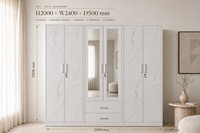 Armoire en acier réglable à 6 portes kd, meuble pour enfants, armoire verrouillable pour vêtements avec miroir, chambre à coucher avec tiroir