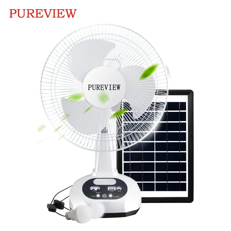 Sıcak satış 12 inç şarj masa elektrikli fan güç banka fonksiyonu ile taşınabilir güneş şarj edilebilir fan