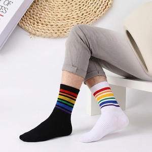 Calzini Sportivi Casual Antiscivolo a Righe Elastici di Media Lunghezza alla Moda per Uomo e Donna, Vendita Calda di Fabbrica - Product Image 4