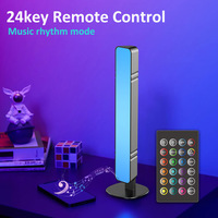 Barres lumineuses LED intelligentes USB RGB, 16 couleurs changeantes, synchronisation musicale, lampe d'ambiance, bandes lumineuses à rythme musical activées par la voix pour salle de jeu PC