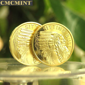 Позолоченные оптовые продажи 1/2 унции 100 Mils Позолоченные 3 круглые индийские сидячие изделия 3 из 3 круглых монет B70 - Product Image 6