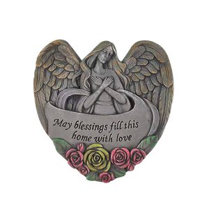 Памятные сувениры из смолы в форме сердца с ангельской тематикой, ручной росписью и напечатанным текстом, для садов, зон отдыха для животных, мемориальных стендов, с сентиментальным содержанием - Product Image 1