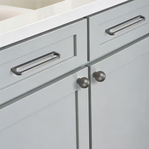 Hot Sale Minimalist Grey Cabinet <strong>Door</strong> Handles Zinc Alloy Wardrobe Handle Long Round Drawer Pulls - Product Image 2