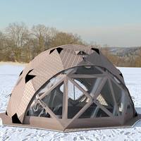 Tente sphérique télescopique avec grandes fenêtres en TPU, doublure en coton épaissi, tissu Oxford triple couche, imperméable 1 mm, hiver