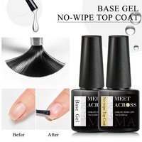 MEET ACROSS Vernis à ongles gel UV transparent Soak Off Nail Art Base Top Coat Vernis à ongles gel