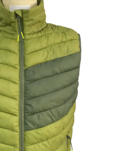 Women's 100% Polyester Color-Block Padded Waistcoat Lightweight Quilted Vest Stand Collar Outdoor OEM Service Gilet Jacket - Product Image 4