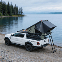 Tente de toit surélevée triangulaire en alliage d'aluminium pour camping et voyages en plein air, montée sur véhicule, compatible avec les camping-cars et les 4x4 tout-terrain