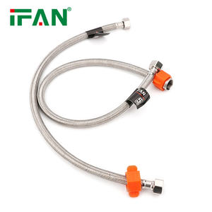 Tuyau métallique tressé en acier inoxydable <span class=keywords><strong>flexible</strong></span> résistant aux hautes températures IFAN 30-60 cm pour robinets/douches sanitaires - Product Image 1