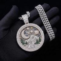 Pendentif personnalisé en argent sterling S925 avec moissanite, motif montagne, étoile, lune, planète, pendentif personnalisé scénique et brillant