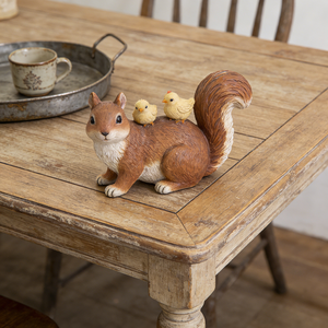 Figurine réaliste d'écureuil en résine avec des oisillons, statue d'animal mignonne pour la décoration de <span class=keywords><strong>jardin</strong></span>, d'étagère ou de bibliothèque, sculpture naturelle d'extérieur - Product Image 4