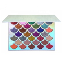 Nouvelle palette de fards à paupières scintillants à haute pigmentation motif écailles de poisson pour Noël, étui personnalisable, sans cruauté animale, sans parabène
