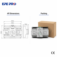 Commutateur de transfert automatique triphasé double alimentation EPEPRO PC EPM-C1 4P 32A 63A 110V 50/60Hz 1S Temps de transfert Générateur ATS