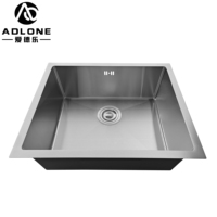 Offre Spéciale fait à la main de haute qualité en acier inoxydable 304 évier à linge à bol unique brossé pour un usage domestique sans robinet