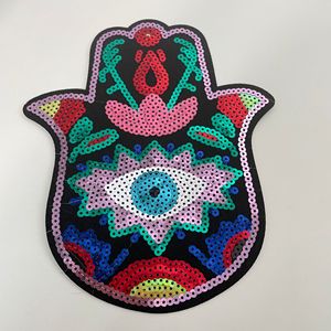 Parche con purpurina Tipo De Mano, parche de tela con bordado de monstruo de ojo de dibujos animados (en inglés) - Product Image 3