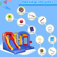 Maison combinée gonflable de rebond de qualité commerciale de 15 pieds Château plein d'entrain gonflable en PVC 100% avec toboggan, piscine à balles pour enfants
