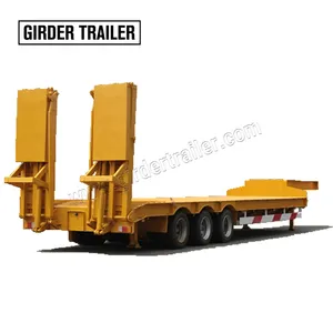 Lowboy custom 3 axle flatbed container trailer truck 20ton low bed 40 ton low loader semi trailer tractor