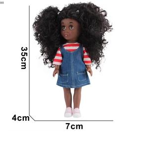 Noir mode poupée jouet filles cadeau semblant jouer 14 pouces réaliste afro-américain Mini Reborn doux Silicone bébé poupées - Product Image 4