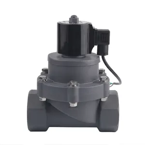 Válvula anticorrosiva de pistón de gran diámetro de calidad garantizada Válvula solenoide industrial UPVC CPVC para líquido alcalino fuerte