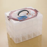 Boîte de rangement multifonctionnelle à 30 compartiments détachable à trois niveaux, boîte de rangement en plastique pour bijoux et cosmétiques
