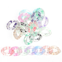50pcs 25mm taille coloré Transparent acrylique chaîne fermoirs pour bricolage boucle d'oreille pendentif bijoux résultats et composants accessoires