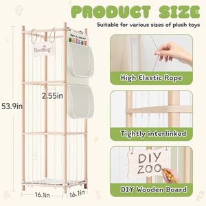 Động vật lưu trữ & Tổ Chức, cao bằng gỗ dễ thương sở thú đồ chơi chủ <span class=keywords><strong>W</strong></span>/xây dựng khối lưu trữ túi, cao cấp vật liệu gỗ với đàn hồi - Product Image 3