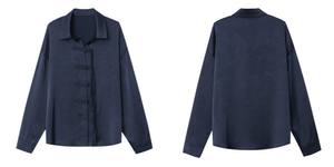 Camicetta <span class=keywords><strong>con</strong></span> bottone <span class=keywords><strong>con</strong></span> <span class=keywords><strong>nodo</strong></span> e nappe in raso di seta Jacquard da donna in stile cinese - Product Image 4