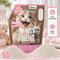 Litière pour chat en tofu blanc premium 6L, agglomération rapide, hautement absorbante, jetable aux toilettes, faible teneur en poussière, naturelle, biodégradable, contrôle des odeurs, sable pour chat