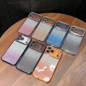 Luxury bling electroplate diamond glitter mobile phone case for iPhone 17Air gradual colors soft TPU shockproof protect <b>cover</b> - Product Image 6