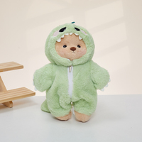 Ours articulé Lina de 12 pouces pour vidéos ASMR, avec costume de dinosaure amovible, poupée en peluche douce