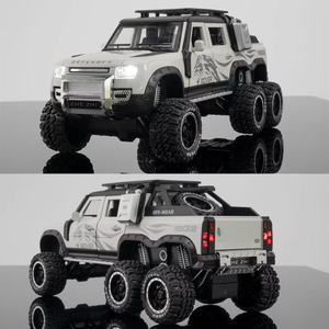 Die Cast 1:24 Defender 6x6 coches modelo de juguete 6 puertas abiertas camioneta Diecast aleación luz sonido todoterreno vehículo para niños regalo - Product Image 2