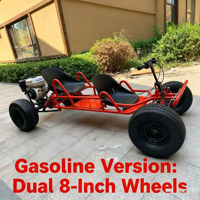Go-Kart Familiar Longwise para Adultos y Niños, 2 Asientos, 500/800W, Eléctrico o con Combustible, Ruedas de 8 Pulgadas, Todoterreno, 50km/h, Cadena, Frenos de Disco Hidráulicos