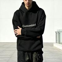 Sweat-shirt à capuche surdimensionné avec logo brodé OEM, style streetwear, impression par transfert DTF