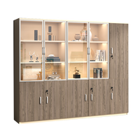 Meuble de classement en bois moderne pour bureau, rangement de documents et archives, bibliothèque verrouillable, étagère à panneaux, armoire minimaliste