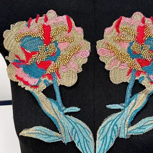 <span class=keywords><strong>Broderie</strong></span> en dentelle 3D florale perlée, applique de <span class=keywords><strong>broderie</strong></span>, patch de dentelle florale pour vêtements, robes, robes de mariée, couture de vêtements - Product Image 3
