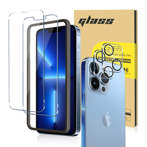 Bộ Bảo Vệ Màn Hình Cho <span class=keywords><strong>iPhone</strong></span> <span class=keywords><strong>X</strong></span> 11 12 13 14 Pro 3 Phim Kính Cường Lực + 2 Bộ Bảo Vệ Ống Kính Máy Ảnh + 1 Bộ Dụng Cụ Lắp Đặt - Product Image 3